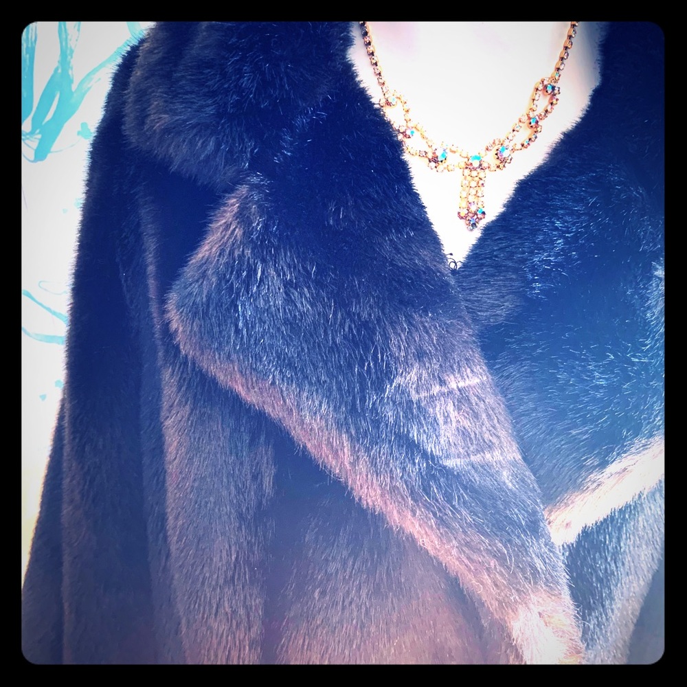 Vintage Chocolate Brown Oversized Mid-Length Fur